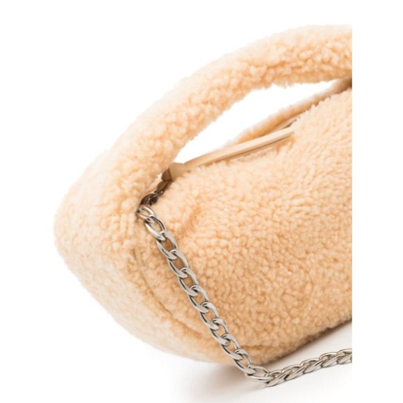BY FAR  Baby Cush shearling top handle bag in Sable MSRP $475 Rare Find - Picture 8 of 14